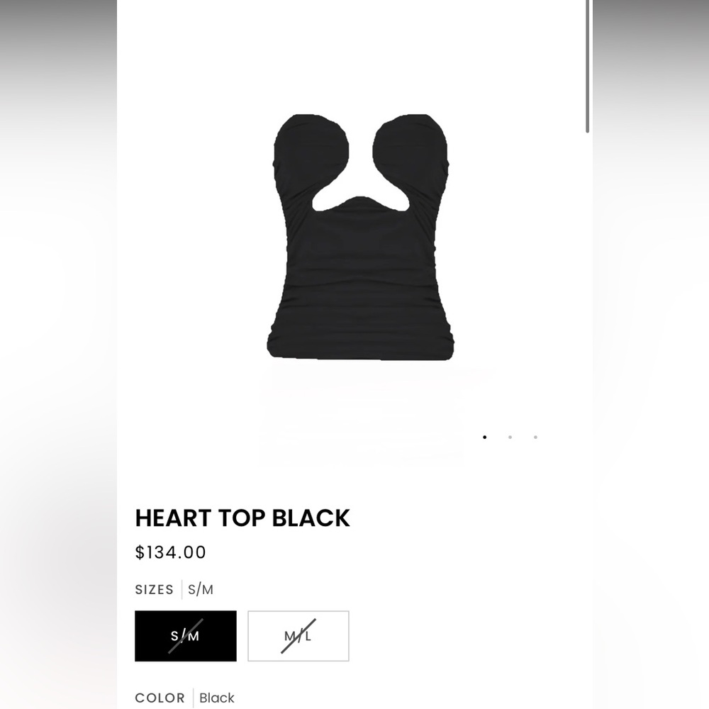 Heart black top NWT